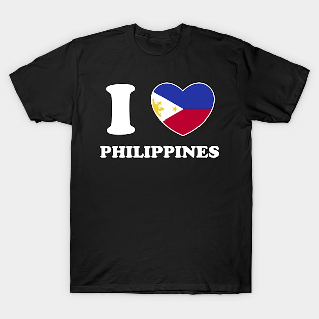 I Love Philippines Heart Flag Women Men Kids Souvenir T-Shirt by BramCrye